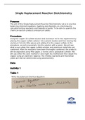 Lab report Single Replacement Reaction Stoichiometry