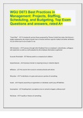 WGU D073 Best Practices in Management: Projects, Staffing, Scheduling, and Budgeting, Top Exam Questions and answers, rated A