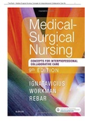 TEST BANK MEDICAL SURGICAL NURSING:CONCEPTS FOR INTERPROFFESSIONAL COLLABORATIVE CARE 9TH EDITION BY IGNATAVICIUS >CHAPTER 1-74<|100% VERIFIED.