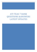 ATI TEAS 7 BANK  2023 QUESTIONS &ANSWERS  LATEST UPDATES