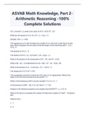 ASVAB Math Knowledge, Part 2- Arithmetic Reasoning -100% Complete Solutions- Latest 2023/2024