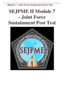 SEJPME II Module 7 - Joint Force Sustainment Post Test