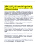  WGU D096/D169 Essential Practices for Supporting Diverse Learners Exam with complete solutions