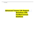 Advanced Trauma Life Support Questions with Verified Correct Solutions