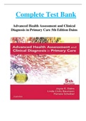 Complete Test Bank    Advanced Health Assessment and Clinical Diagnosis in Primary Care 5th Edition Dains