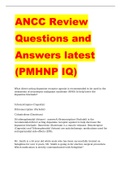 ANCC Review Questions and Answers 2022/2023 (PMHNP IQ)