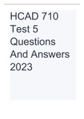 HCAD 710 Test 5 Questions And Answers 2023