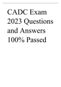 CADC Exam 2023 Questions and Answers 100% Passed