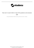 HESI EXIT RN 2022 V3 160 Questions with complete solutions | Graded A+