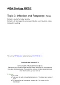 Science AQA HIGHER - Infection & Response Summary