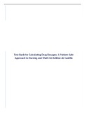 Test Bank for Calculating Drug Dosages: A Patient-Safe Approach to Nursing and Math 1st Edition de Castillo