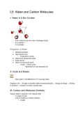 L5: Water and Carbon Molecules