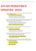 ATI RN PEDIATRICS UPDATED 2023QUESTIONS & ANSWERS LATEST UPDATE