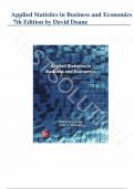 Test Bank - for Applied Statistics in Business and Economics 7th Edition by David Doane, Lori . Seward, All Chapters |Complete Guide A+