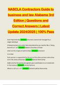 NASCLA Contractors Guide to business and law Alabama 3rd Edition | Questions and Correct Answers | Latest Update 2024/2025 | 100% Pass