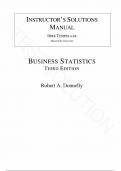 Solution Manual - Business Statistics 3rd Edition by Robert Donnelly, All Chapters 1-18 | Complete Guide A+