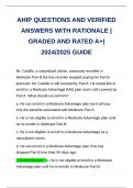 AHIP EXAM | QUESTIONS AND VERIFIED ANSWERS WITH RATIONALE | GRADED AND RATED A+| 2024/2025 GUIDE