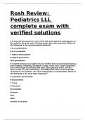 Rosh Review Pediatrics LLL complete exam with verified solutions