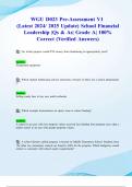 WGU D023 Pre-Assessment V1 (Latest 2024/ 2025 Update) School Financial Leadership |Qs & As| Grade A| 100% Correct (Verified Answers)