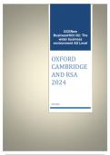 OXFORD CAMBRIDGE AND RSA 2024 GCE  New Business  H031/02: The wider business environment  AS Level ACTUAL QUESTION PAPER AND MARKING SCHEME (MERGED 2024)