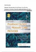 TEST BANK For Edmunds' Pharmacology for the Primary Care Provider, 5th Edition by Constance G Visovsky