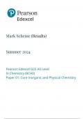 Pearson Edexcel GCE AS Level In Chemistry (8CH0) Paper 01 Core Inorganic and Physical Chemistry Mark scheme June 2024