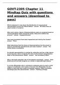 GOVT-2305 Chapter 11 Mindtap Quiz with questions and answers (download to pass).