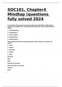 SOC101, Chapter4 Mindtap (questions fully solved 2024.