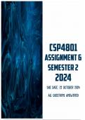 CSP4801 Assignment 6 2024 | Due 22 October 2024