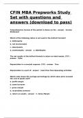 CFIN MBA Prepworks Study Set with questions and answers (download to pass).