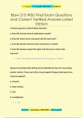 Blaw 210 WSU Final Exam Questions  and Correct Verified Answers Latest Version