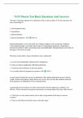 N115 Pharm Test Bank Questions And Answers Complete Study Quiz 2024/2025 Set