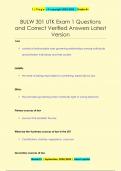 BULW 301 UTK Exam 1 Questions  and Correct Verified Answers Latest Version