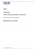 OCR GCSE Psychology J203/02 : Studies and applications in Psychology 2 Mark Scheme for June 2024