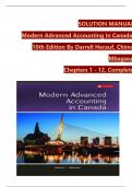 Modern Advanced Accounting In Canada, 10th Edition Solution Manual By Darrell Herauf, Chima Mbagwu, Verified Chapters 1 - 12, Complete Newest Version