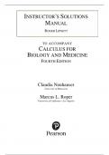 Instructor's Solutions Manual for Calculus for Biology and Medicine 4th Edition Claudia Neuhauser (All Chapters)