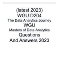 (latest 2023) WGU D204 The Data Analytics Journey WGU Masters of Data Analytics Questions And Answers 2023