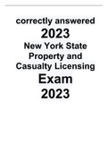 (correctly answered 2023) New York State Property and Casualty Licensing Exam 2023