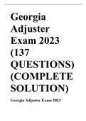 Georgia Adjuster Exam 2023 (137 QUESTIONS) (COMPLETE SOLUTION)