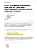 NR 661 APN Capstone Practicum Ears, Eyes, Nose, and Throat (EENT) Exam [Problems, all Correct Answers with Explanations] Graded A