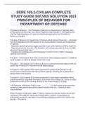 SERE 100.2 CIVILIAN COMPLETE STUDY GUIDE SOLVED SOLUTION 2023 PRINCIPLES OF BEHAVIOR FOR DEPARTMENT OF DEFENSE  