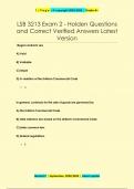 LSB 3213 Exam 2 - Holden Questions  and Correct Verified Answers Latest Version