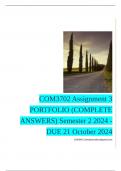 COM3702 Assignment 3 PORTFOLIO (COMPLETE ANSWERS) Semester 2 2024 - DUE 21 October 2024