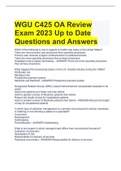 WGU C425 OA Review (UPDATED)questions and answers