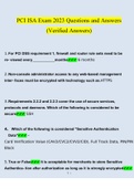 PCI ISA Exam 2023 Questions and Answers(Verified Answers)