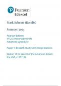 Pearson Edexcel In GCE History (8HI0/1F) Advanced Subsidiary Paper 1 Breadth study with interpretations MARK SCHEME JUNE 2024