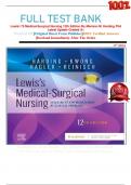      FULL TEST BANK Lewis'S Medical-Surgical Nursing 12th Edition By Mariann M. Harding Phd Latest Update Graded A+     