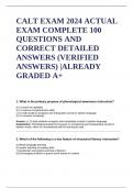 CALT EXAM 2024 ACTUAL EXAM COMPLETE 100 QUESTIONS AND CORRECT DETAILED ANSWERS (VERIFIED ANSWERS) |ALREADY GRADED A+