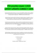 PTA practice exam 1 2024 LATEST UPDATE CORRECT 100%