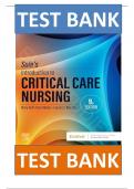 TEST BANK FOR Sole’s Introduction to Critical Care Nursing 9th Edition by Mary Beth, Flynn Makic & Lauren T Morata , ISBN: 9780443110368 All Chapters Covered |Complete Test Bank| Guide A+